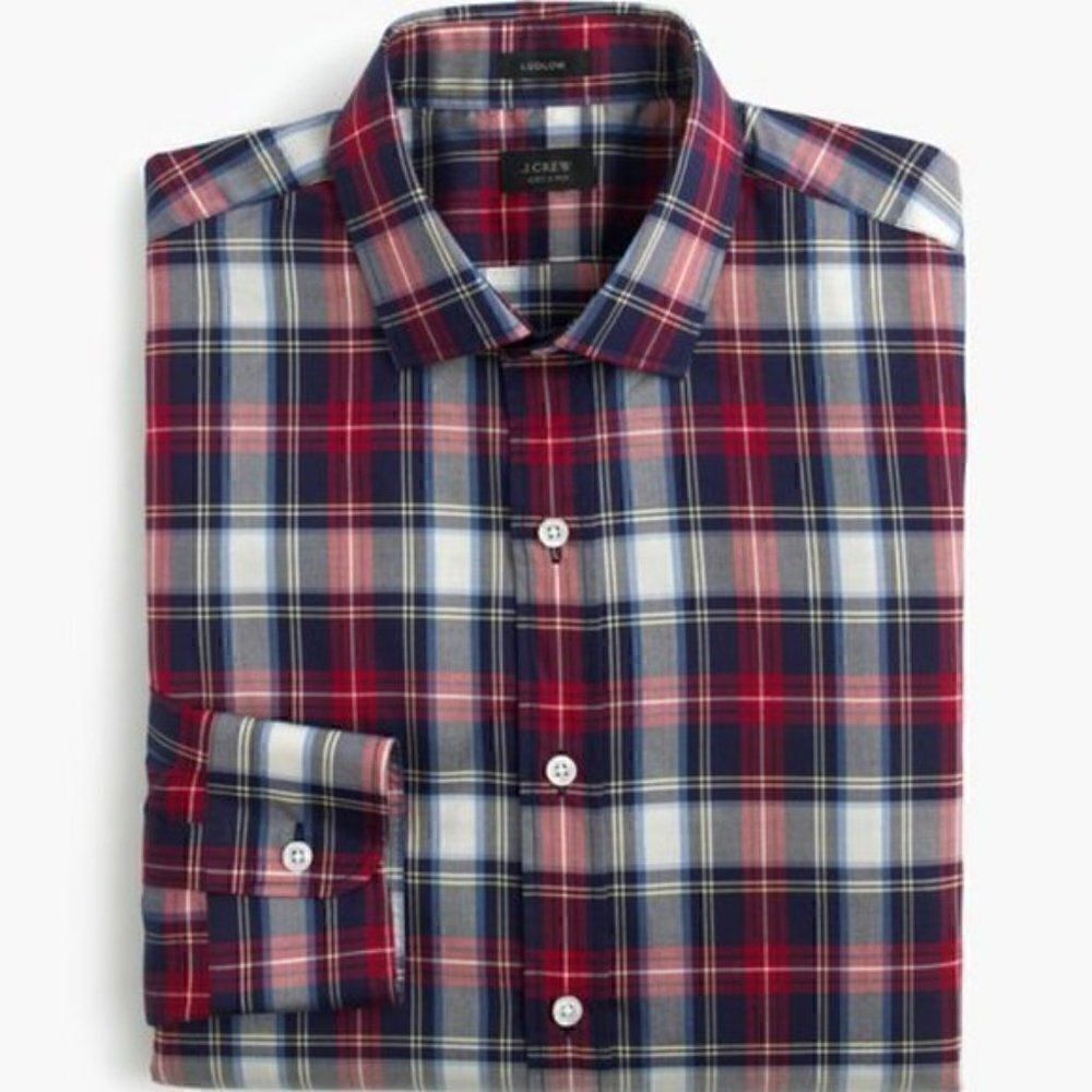 J. Crew Ludlow Plaid Button Down Up Shirt Blue Red Small